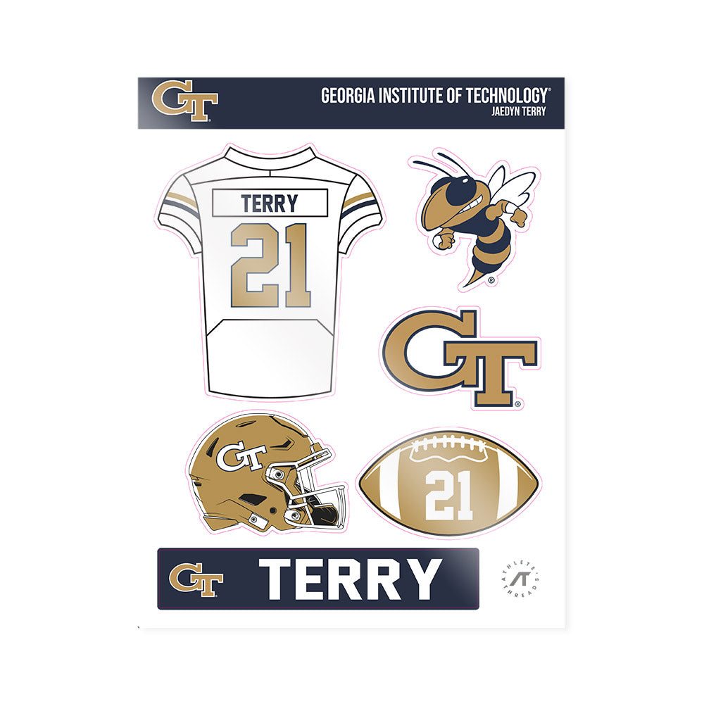 Georgia Tech - NCAA Football : Jaedyn Terry - Sticker Sheet-0