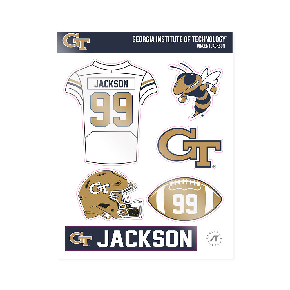 Georgia Tech - NCAA Football : Vincent Jackson - Sticker Sheet-0
