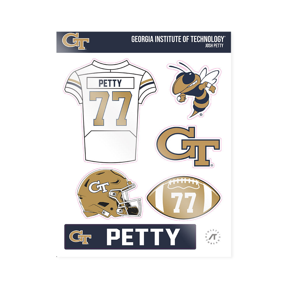 Georgia Tech - NCAA Football : Josh Petty - Sticker Sheet-0