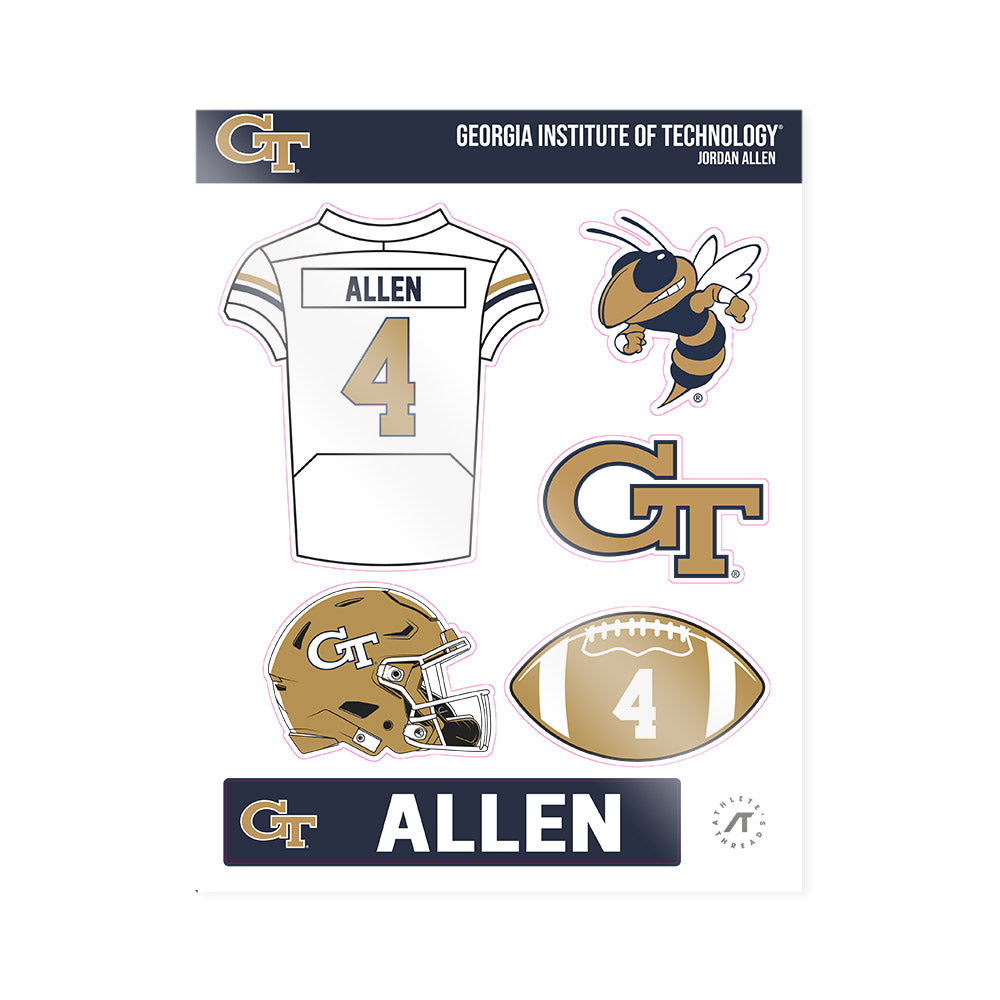 Georgia Tech - NCAA Football : Jordan Allen - Sticker Sheet-0