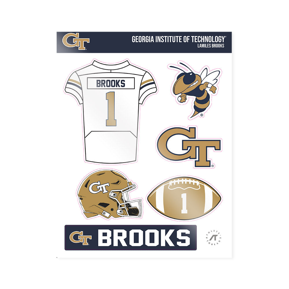 Georgia Tech - NCAA Football : LaMiles Brooks - Sticker Sheet-0