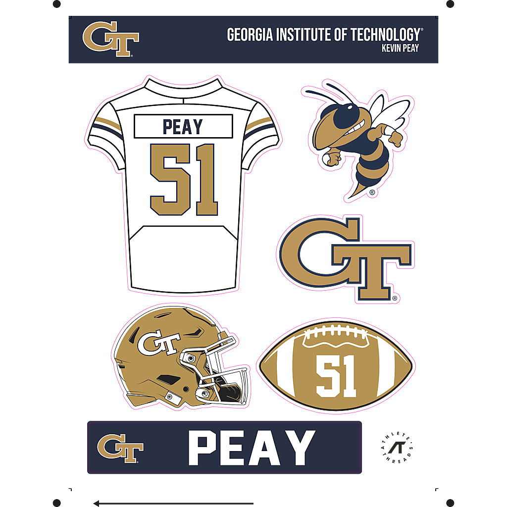 Georgia Tech - NCAA Football : Kevin Peay - Sticker Sheet-0