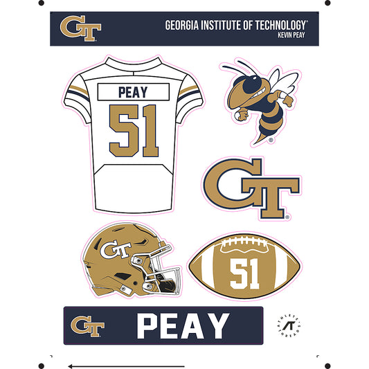 Georgia Tech - NCAA Football : Kevin Peay - Sticker Sheet-0