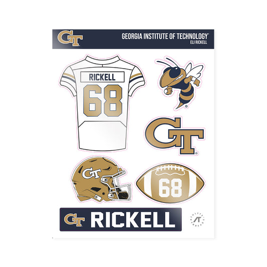 Georgia Tech - NCAA Football : Eli Rickell - Sticker Sheet-0