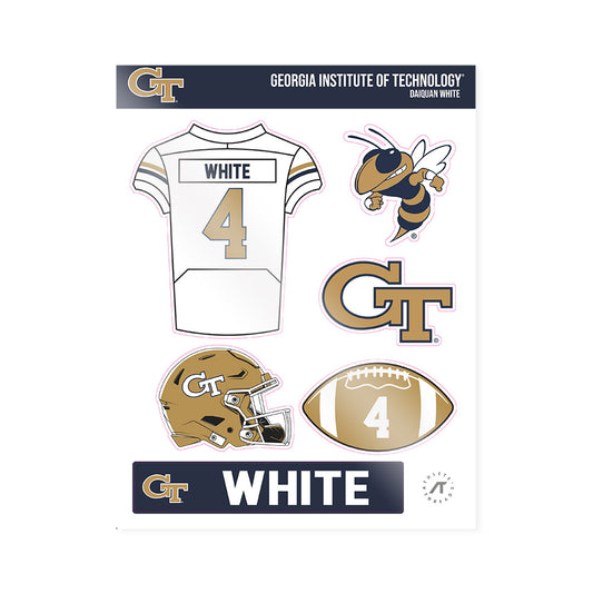Georgia Tech - NCAA Football : Daiquan White - Sticker Sheet-0