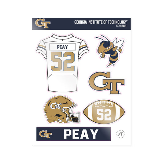 Georgia Tech - NCAA Football : Kevin Peay - Sticker Sheet-0