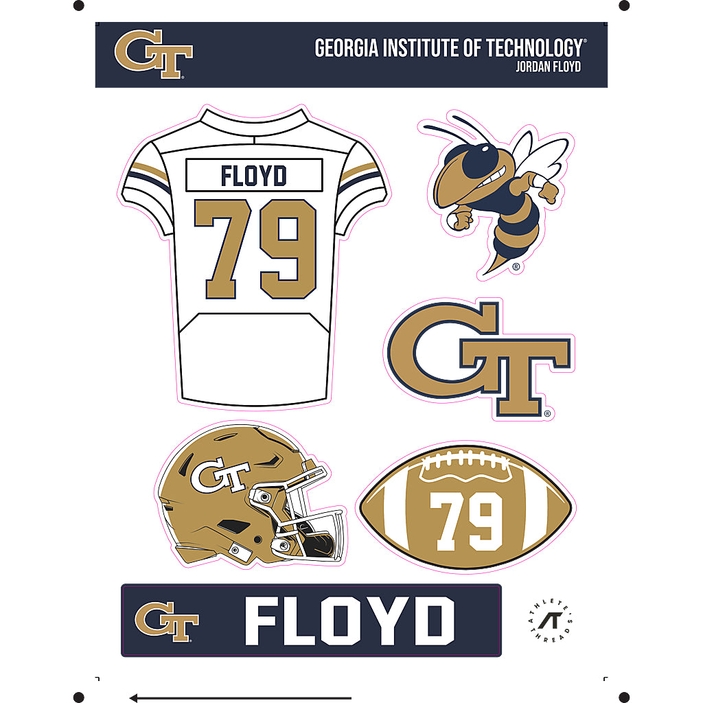 Georgia Tech - NCAA Football : Jordan Floyd - Sticker Sheet-0