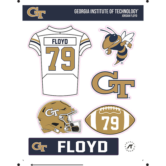 Georgia Tech - NCAA Football : Jordan Floyd - Sticker Sheet-0