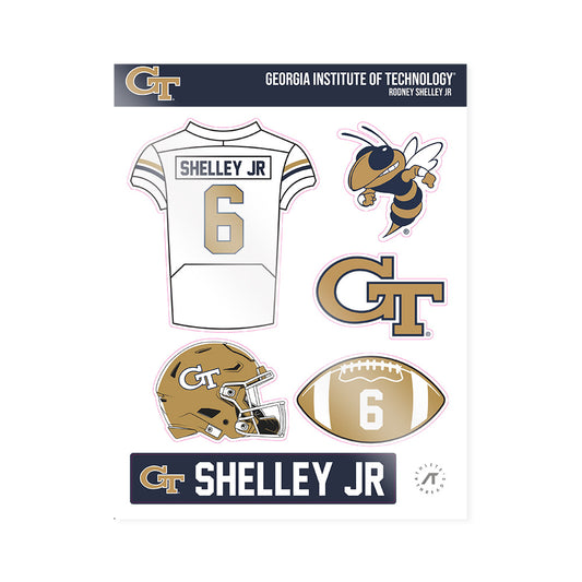 Georgia Tech - NCAA Football : Rodney Shelley Jr - Sticker Sheet-0