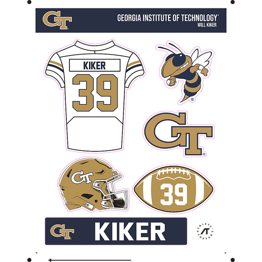 Georgia Tech - NCAA Football : Will Kiker - Sticker Sheet-0