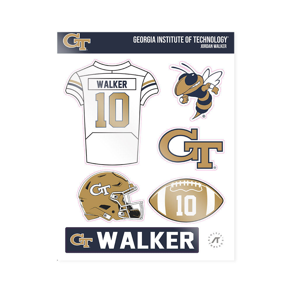 Georgia Tech - NCAA Football : Jordan Walker - Sticker Sheet-0