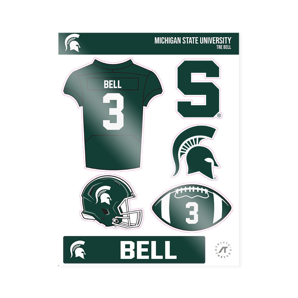 Michigan State - NCAA Football : Tre Bell - Sticker Sheet-0