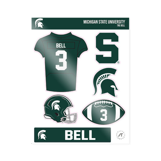 Michigan State - NCAA Football : Tre Bell - Sticker Sheet-0