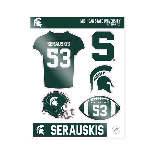 Michigan State - NCAA Football : Trey Serauskis - Sticker Sheet-0