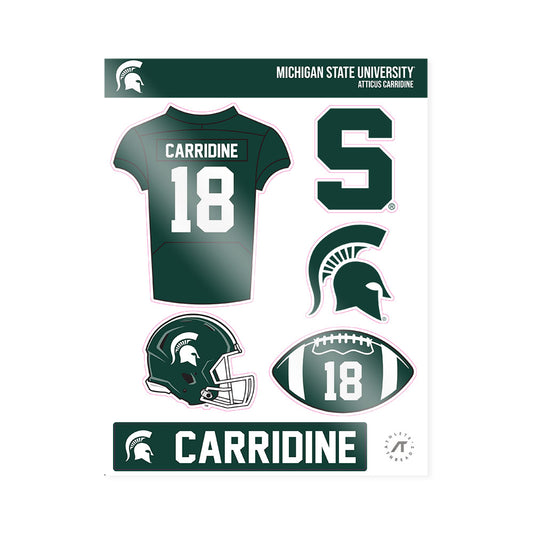 Michigan State - NCAA Football : Atticus Carridine - Sticker Sheet-0