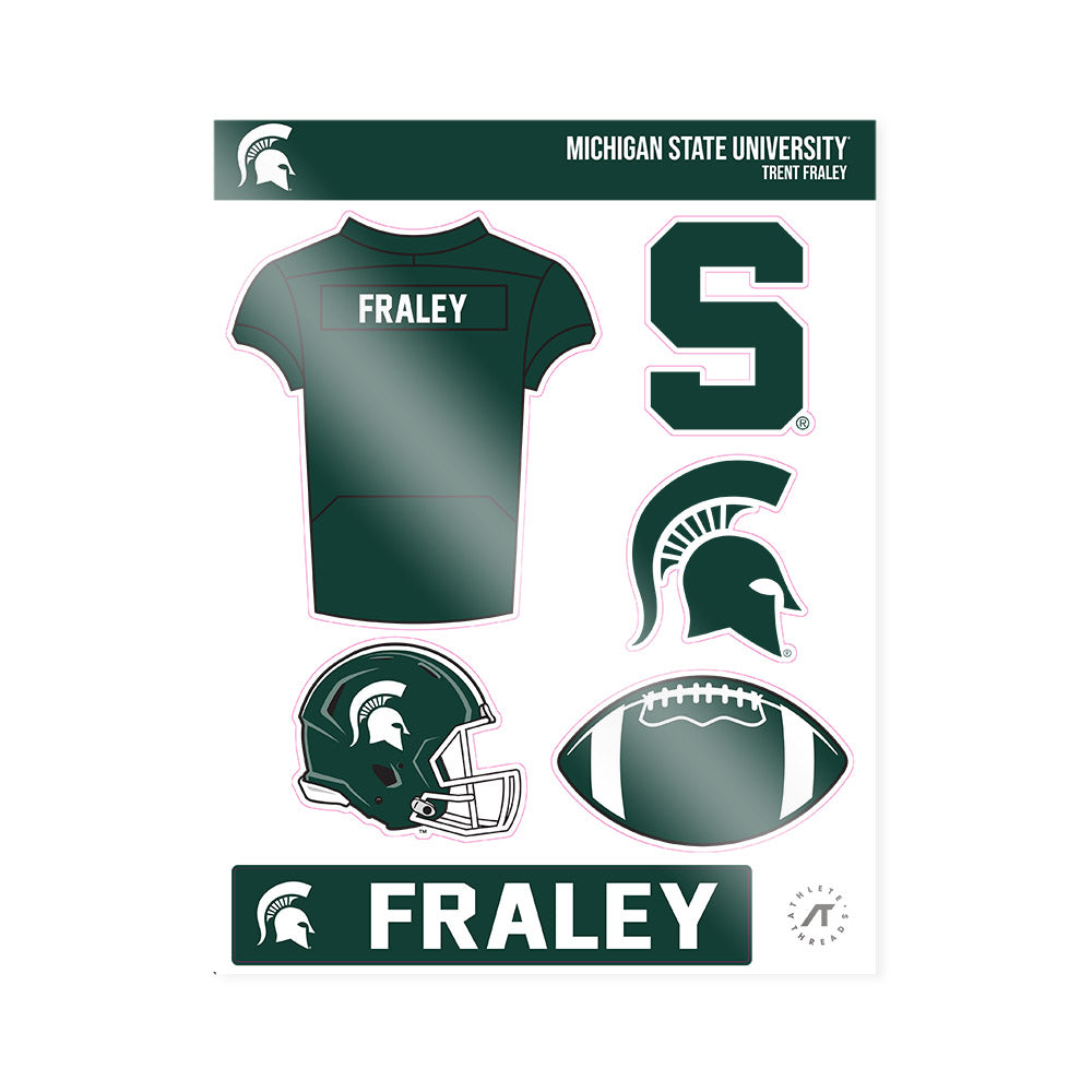 Michigan State - NCAA Football : Trent Fraley - Sticker Sheet-0