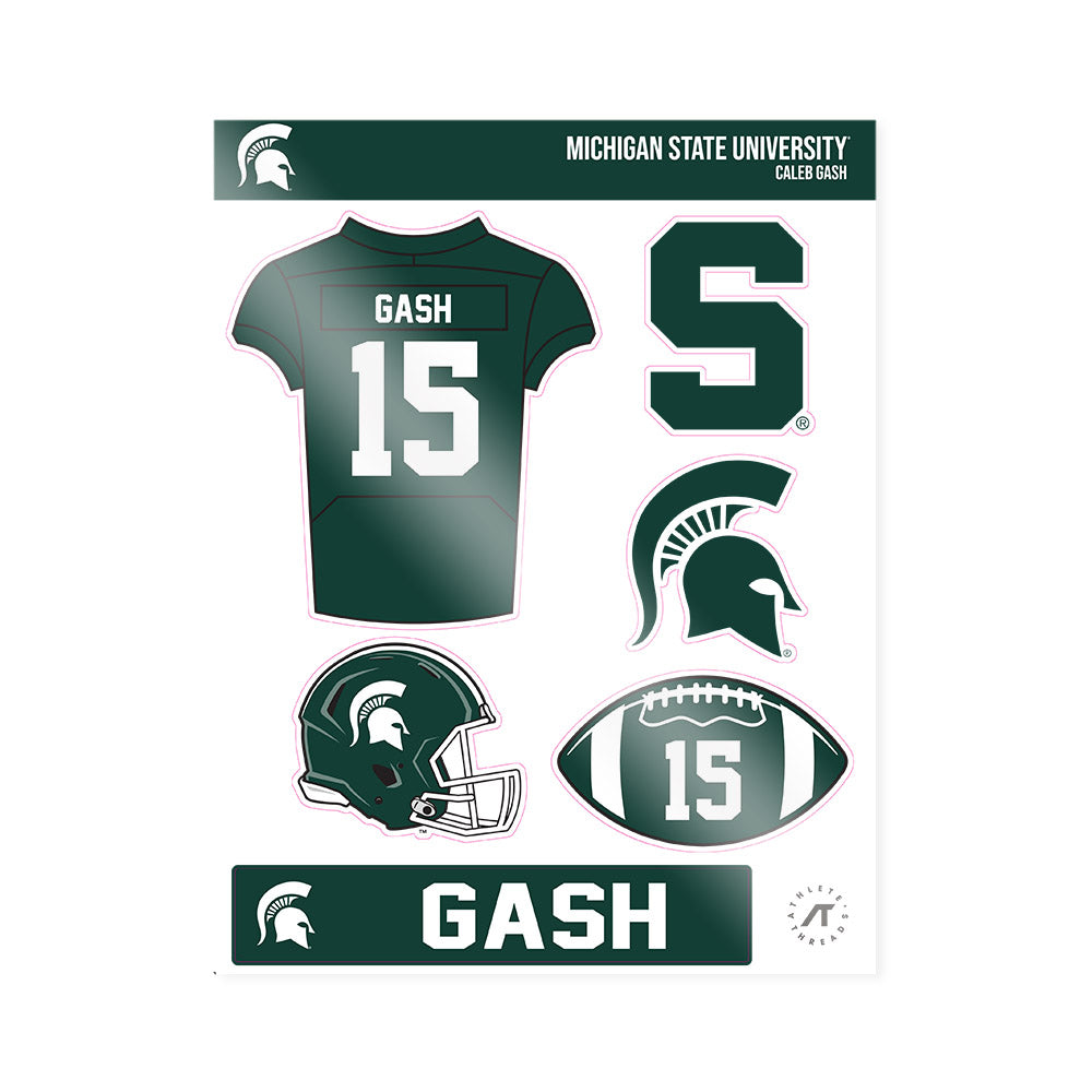Michigan State - NCAA Football : Caleb Gash - Sticker Sheet-0