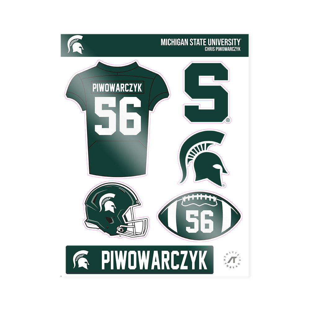 Michigan State - NCAA Football : Chris Piwowarczyk - Sticker Sheet-0