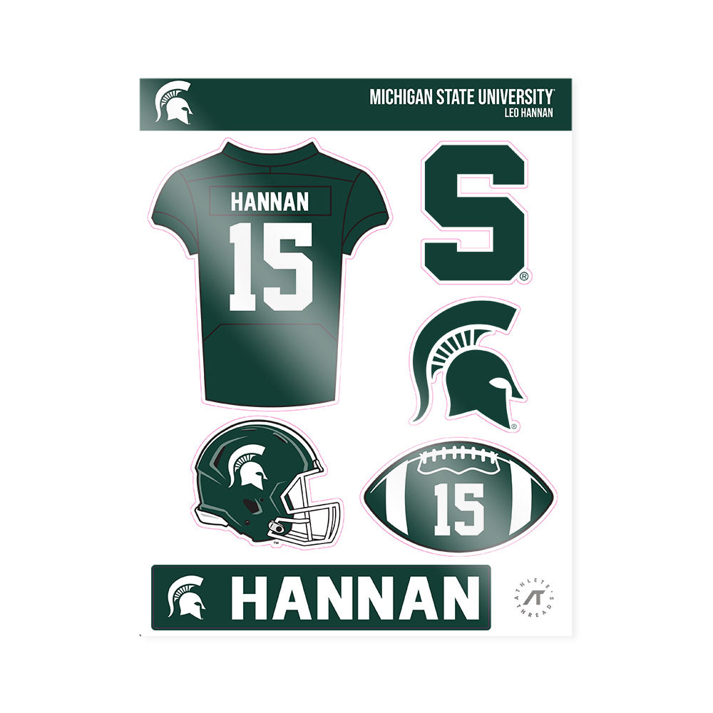 Michigan State - NCAA Football : Leo Hannan - Sticker Sheet-0