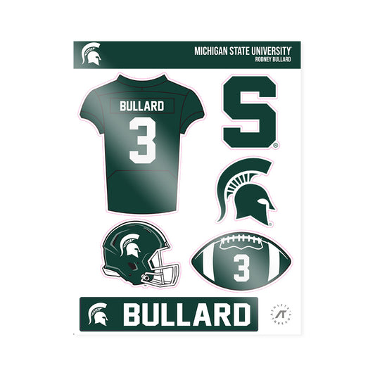 Michigan State - NCAA Football : Rodney Bullard - Sticker Sheet-0