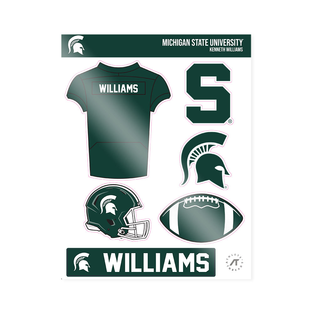 Michigan State - NCAA Football : Kenneth Williams - Sticker Sheet-0