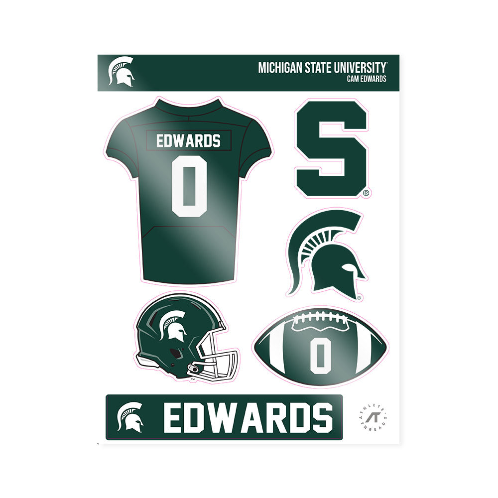 Michigan State - NCAA Football : Cam Edwards - Sticker Sheet-0