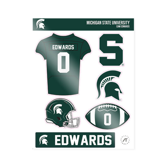 Michigan State - NCAA Football : Cam Edwards - Sticker Sheet-0