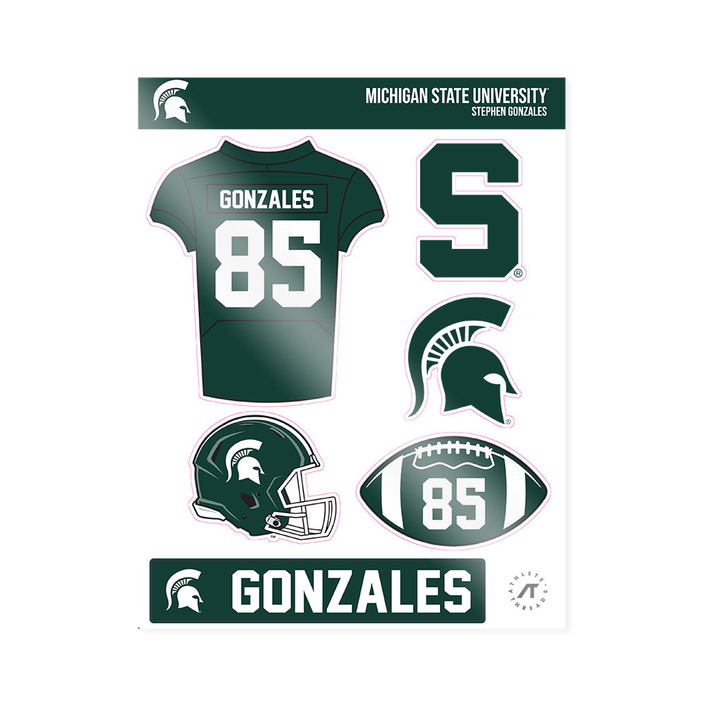 Michigan State - NCAA Football : Stephen Gonzales - Sticker Sheet-0