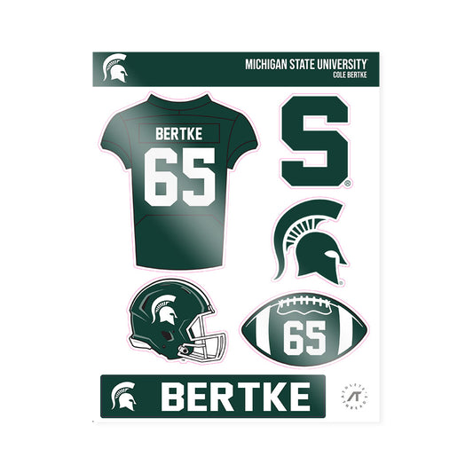 Michigan State - NCAA Football : Cole Bertke - Sticker Sheet-0