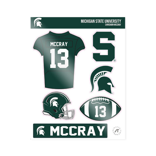 Michigan State - NCAA Football : Chrishon McCray - Sticker Sheet-0