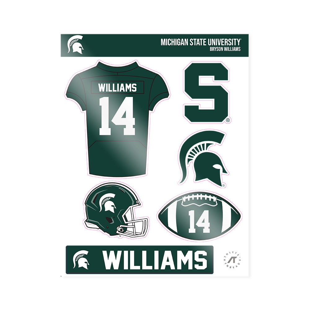 Michigan State - NCAA Football : Bryson Williams - Sticker Sheet-0