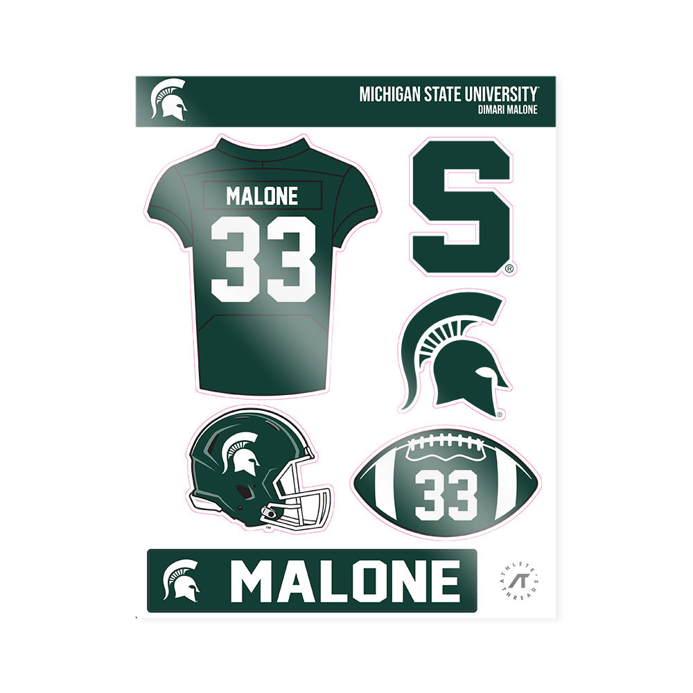 Michigan State - NCAA Football : DiMari Malone - Sticker Sheet-0