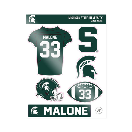 Michigan State - NCAA Football : DiMari Malone - Sticker Sheet-0