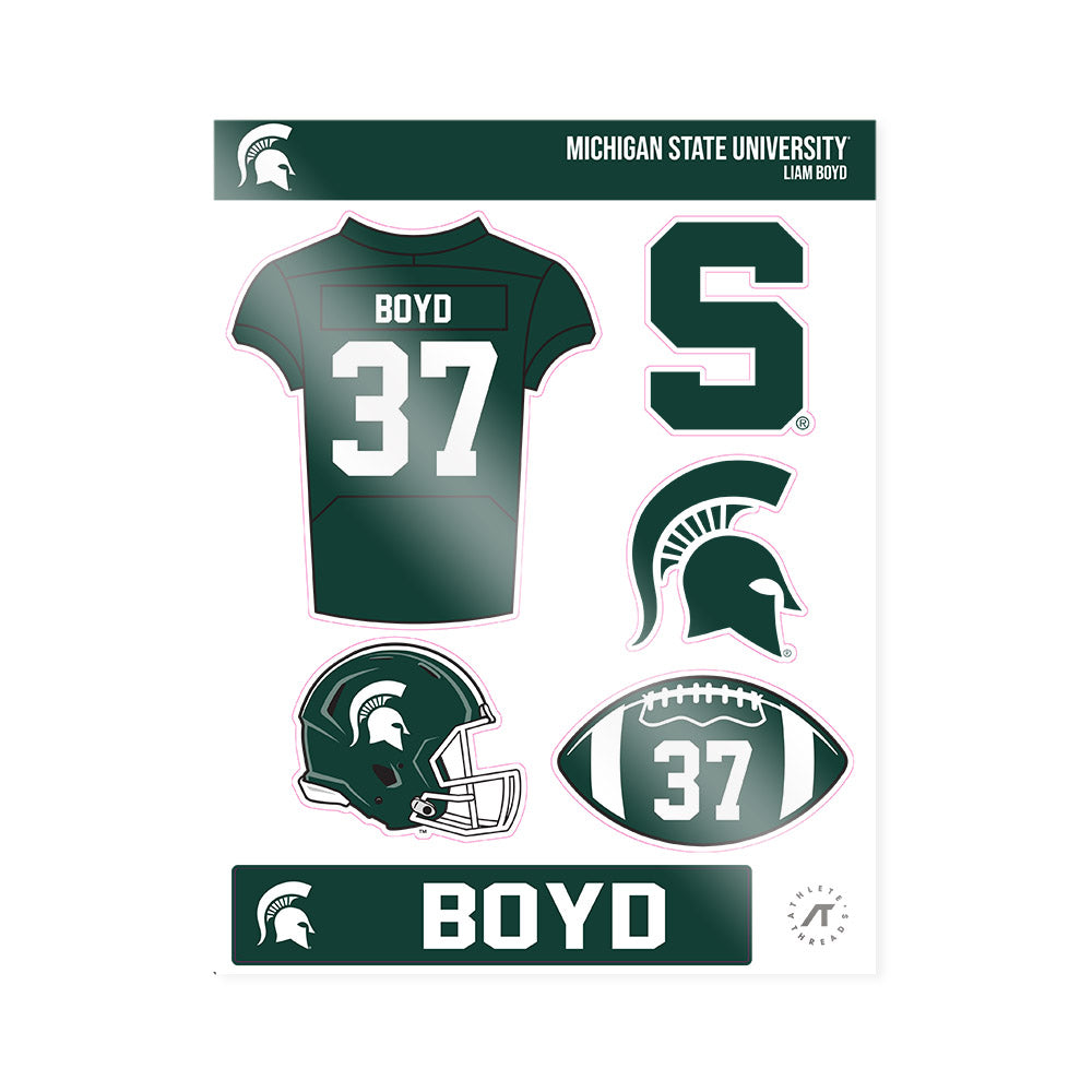 Michigan State - NCAA Football : Liam Boyd - Sticker Sheet-0