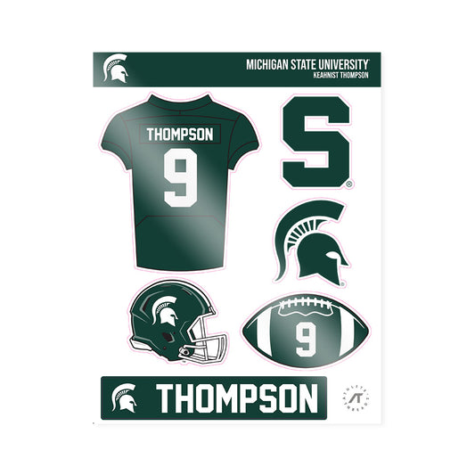 Michigan State - NCAA Football : Keahnist Thompson - Sticker Sheet-0