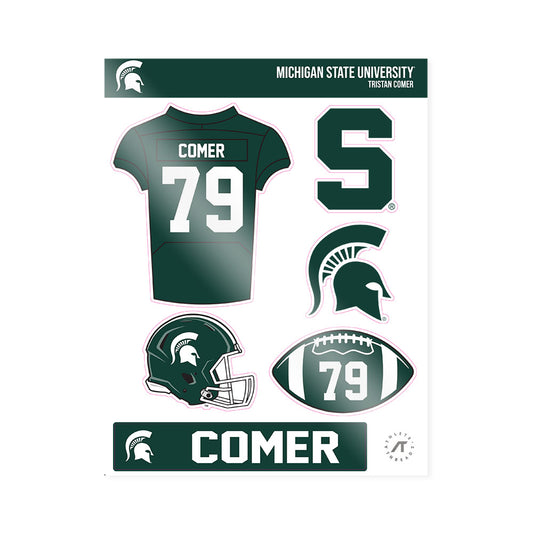 Michigan State - NCAA Football : Tristan Comer - Sticker Sheet-0