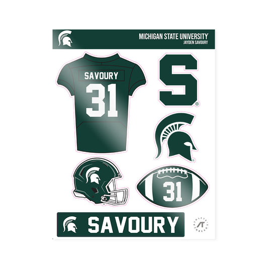 Michigan State - NCAA Football : Jayden Savoury - Sticker Sheet-0