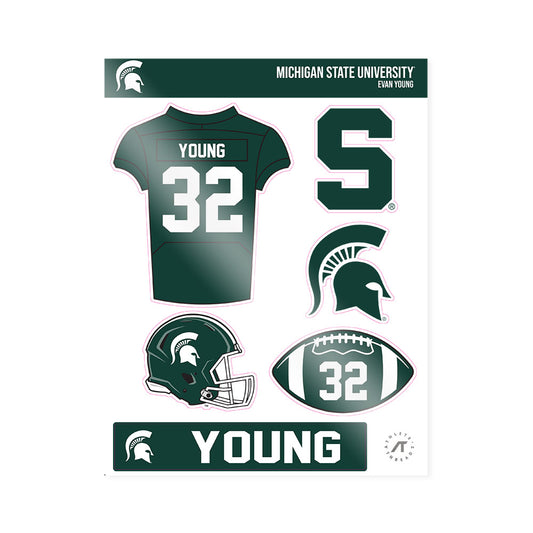 Michigan State - NCAA Football : Evan Young - Sticker Sheet-0
