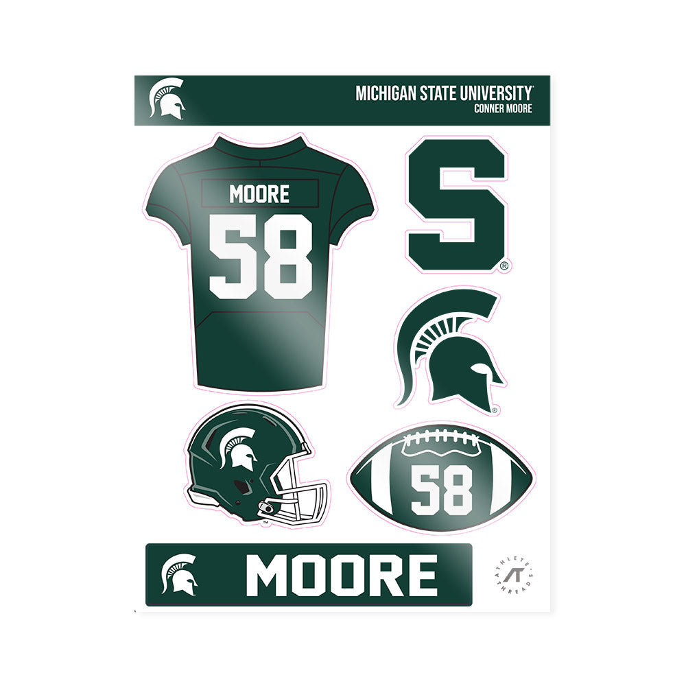 Michigan State - NCAA Football : Conner Moore - Sticker Sheet-0