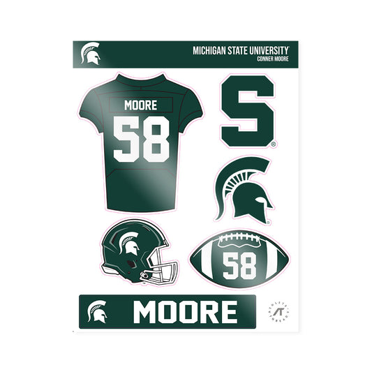 Michigan State - NCAA Football : Conner Moore - Sticker Sheet-0