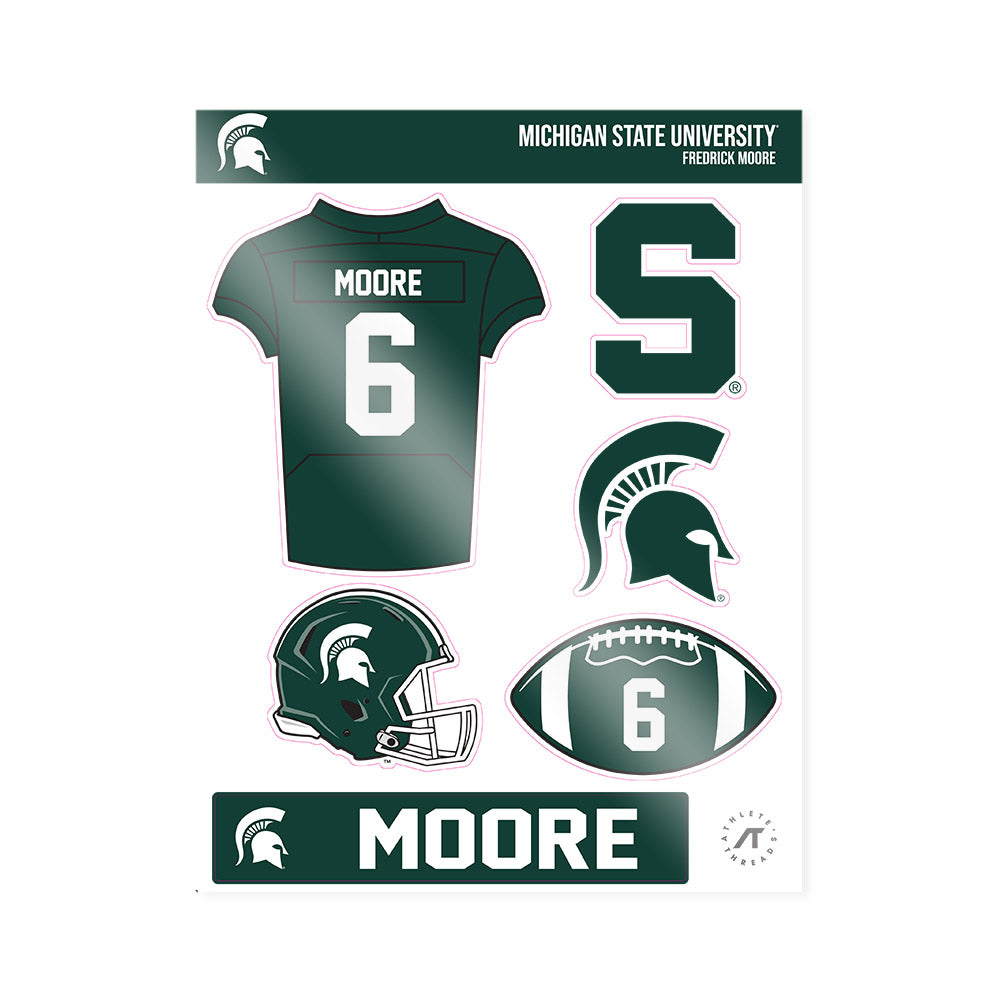 Michigan State - NCAA Football : Fredrick Moore - Sticker Sheet-0