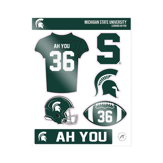 Michigan State - NCAA Football : Leonard Ah You - Sticker Sheet-0