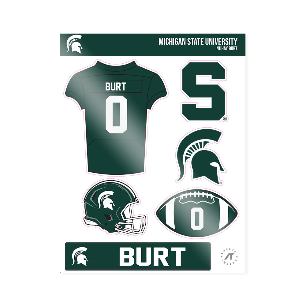 Michigan State - NCAA Football : Nijhay Burt - Sticker Sheet-0