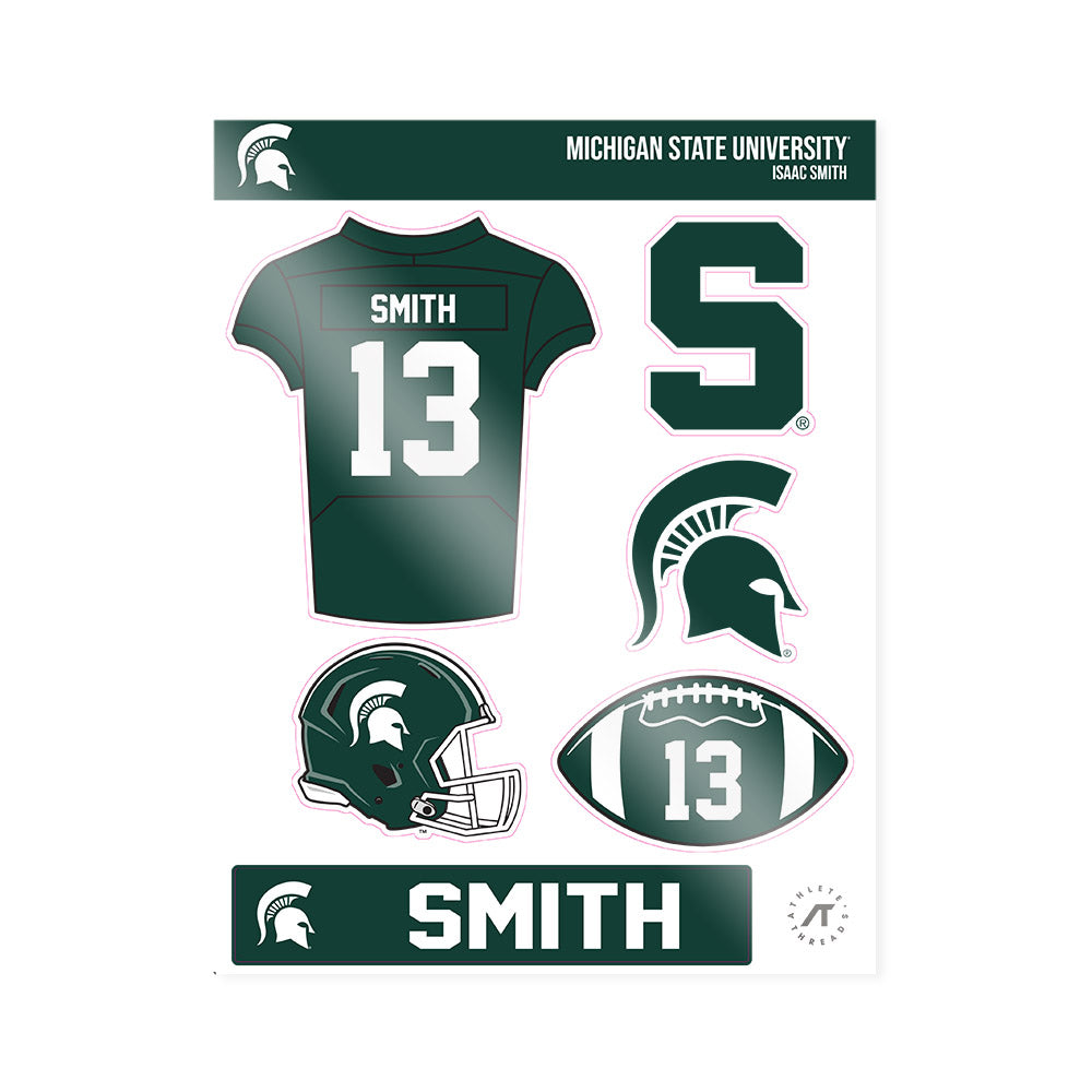 Michigan State - NCAA Football : Isaac Smith - Sticker Sheet-0