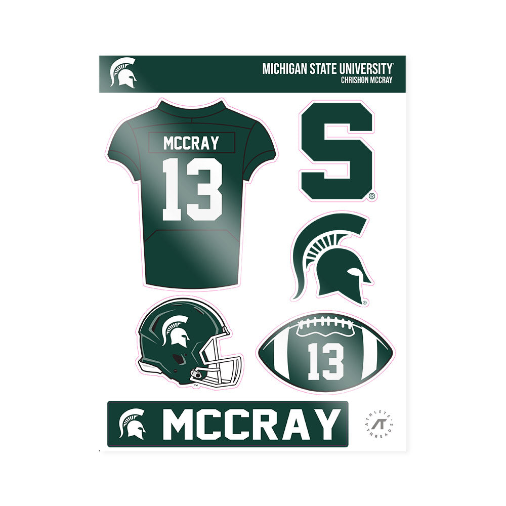 Michigan State - NCAA Football : Chrishon McCray - Sticker Sheet-0