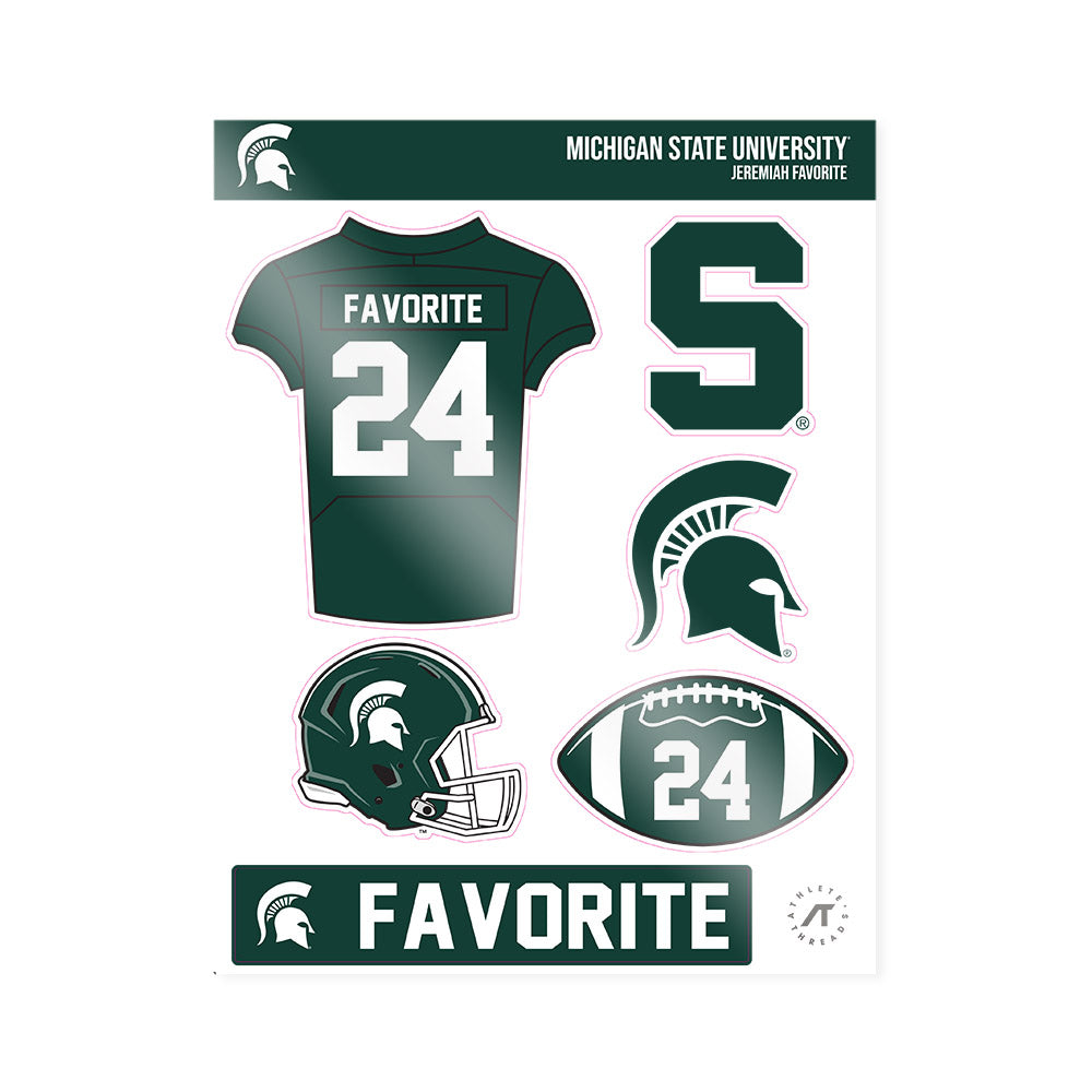 Michigan State - NCAA Football : Jeremiah Favorite - Sticker Sheet-0