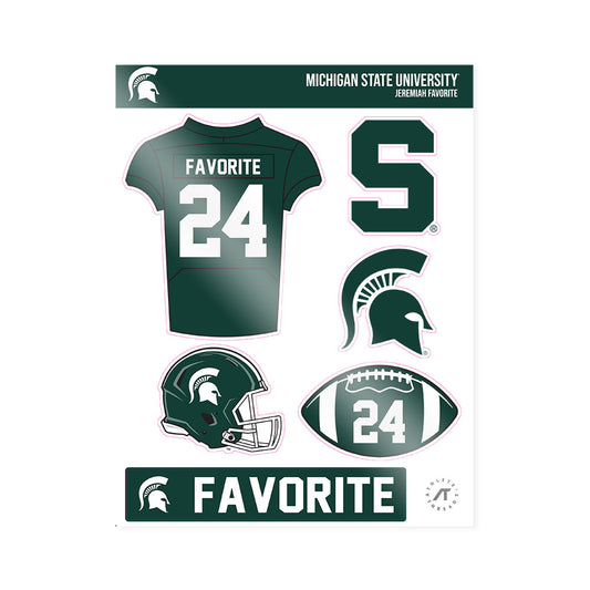 Michigan State - NCAA Football : Jeremiah Favorite - Sticker Sheet-0