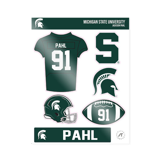 Michigan State - NCAA Football : Jackson Pahl - Sticker Sheet-0