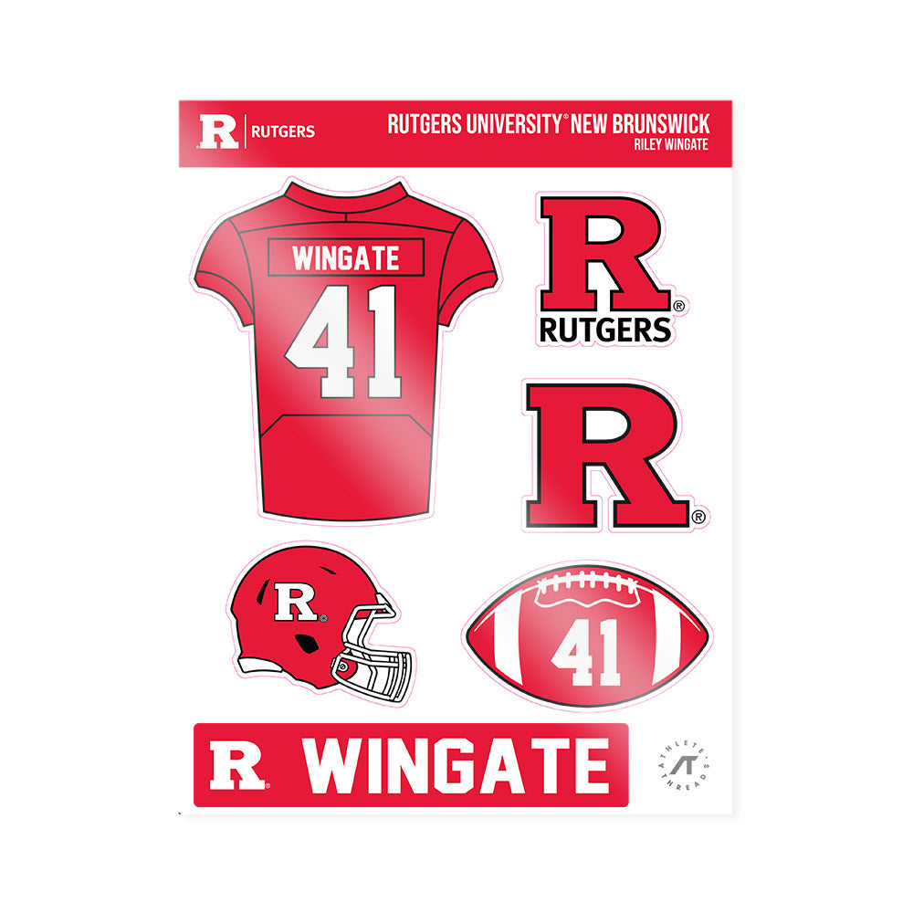 Rutgers - NCAA Football : Riley Wingate - Sticker Sheet-0