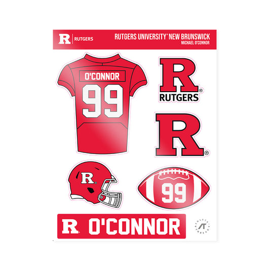 Rutgers - NCAA Football : Michael O'Connor - Sticker Sheet-0